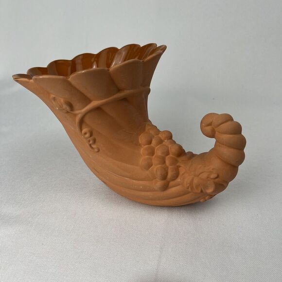ELIZABETH ARDEN Clay Decor Roma Al Fresco Cornucopia Thanksgiving Christmas VNTG - Picture 1 of 14